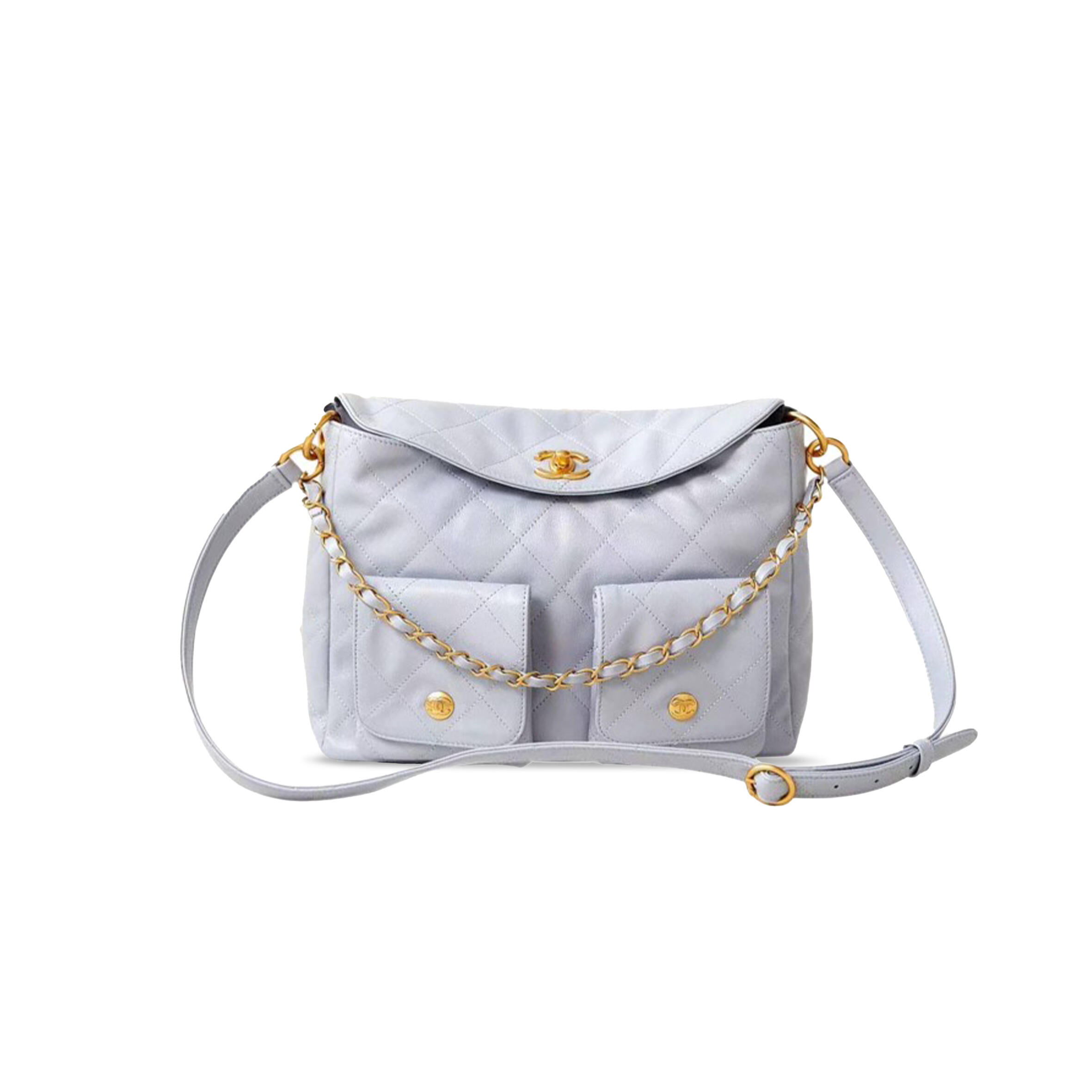 CHANEL HOBO HANDBAG GRAINED CALFSKIN & GOLD-TONE METAL AS4668 (30*21.5*5cm)